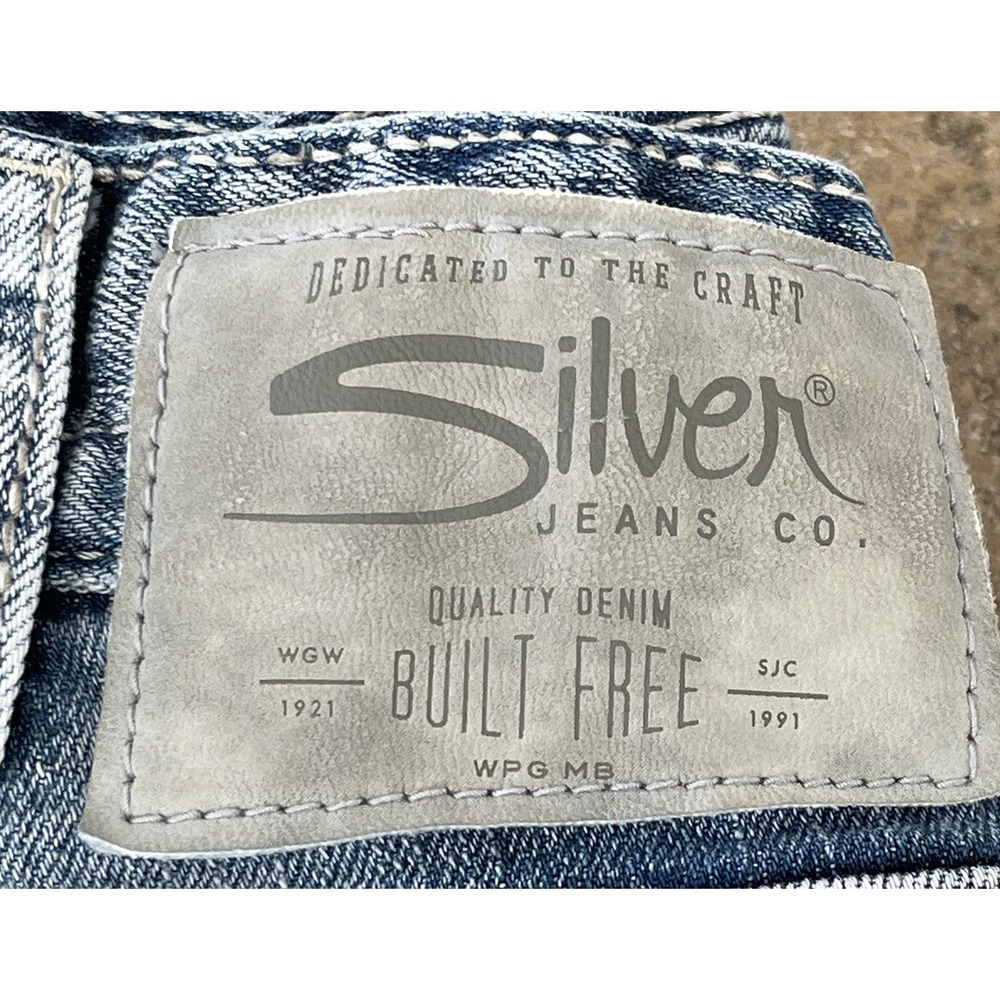 Men's SILVER Eddie Jeans Size 34X30 Straight Leg Fit 34X29 - Picture 9 of 9